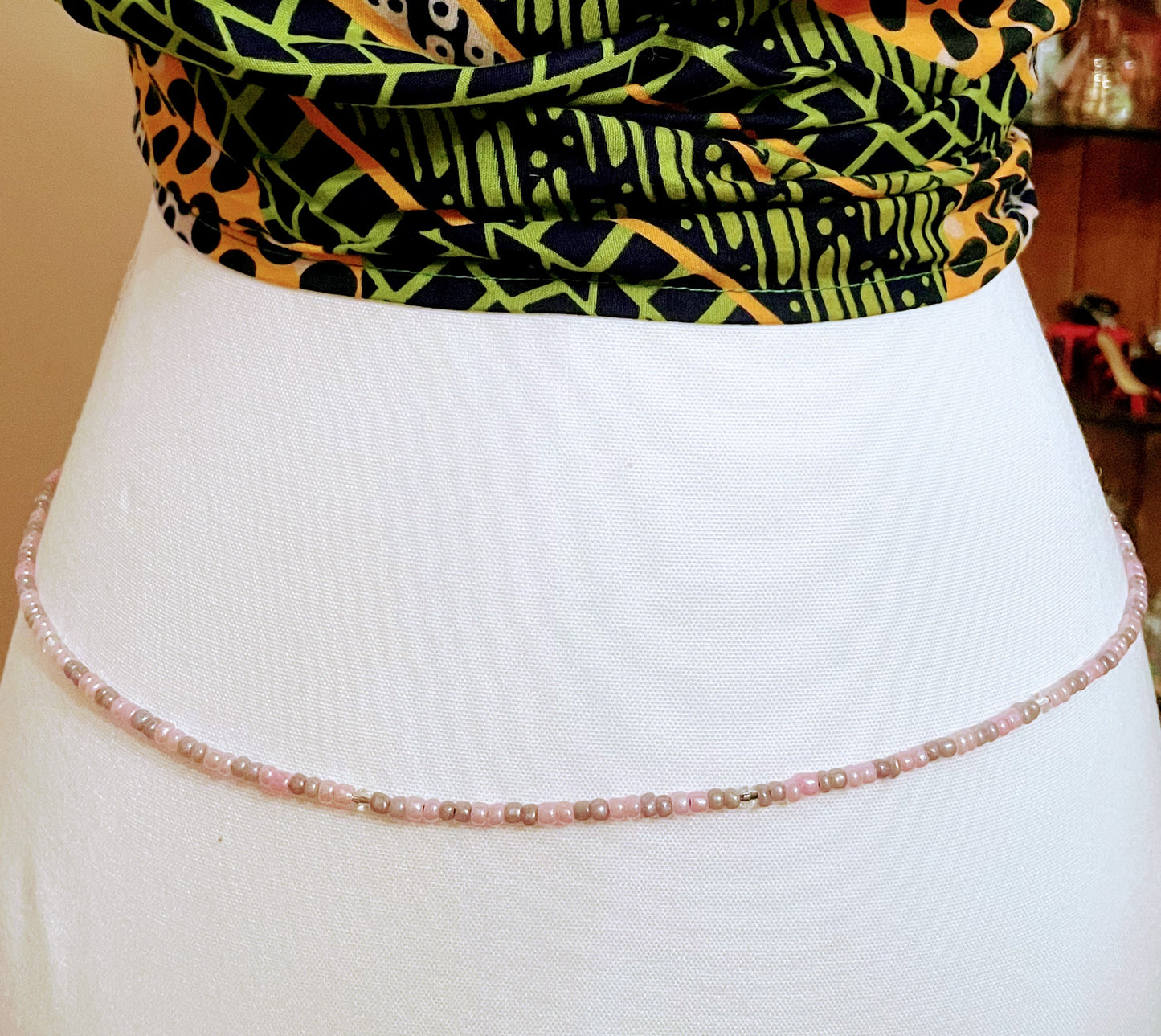 Pink, gray and clear crystal