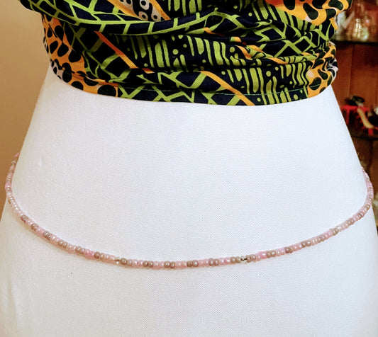 Pink, gray and clear crystal