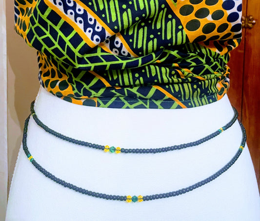 Yellow, green and black with crystals